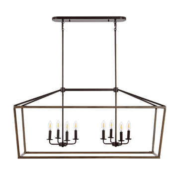 Oria 10" Iron Farmhouse Industrial Lantern LED Pendant